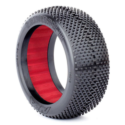 AKA14013QR AKA Products 1/8 Buggy Gridiron II SSLW Tire w/ Red Insert (2)