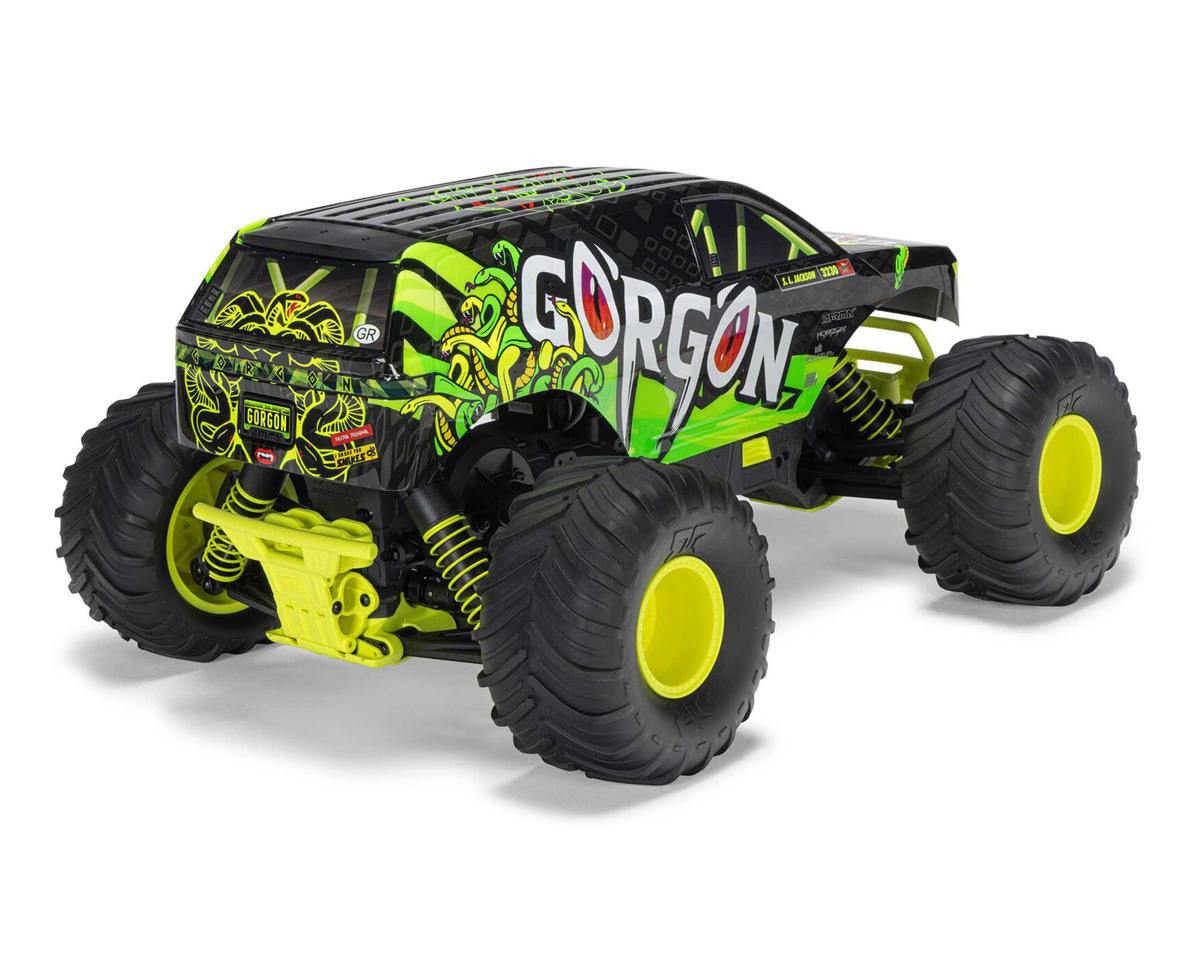 ARA3230ST1 Arrma Gorgon 4X2 MEGA 550 Brushed 1/10 Monster Truck RTR (Yellow) w/SLT2 2.4GHz Radio, Battery & Charger