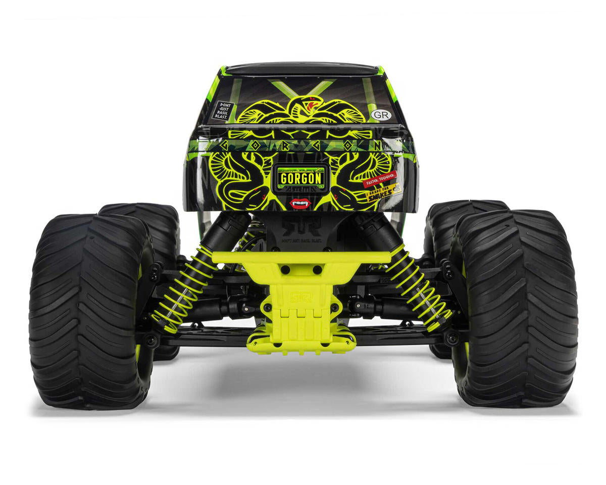 ARA3230ST1 Arrma Gorgon 4X2 MEGA 550 Brushed 1/10 Monster Truck RTR (Yellow) w/SLT2 2.4GHz Radio, Battery & Charger