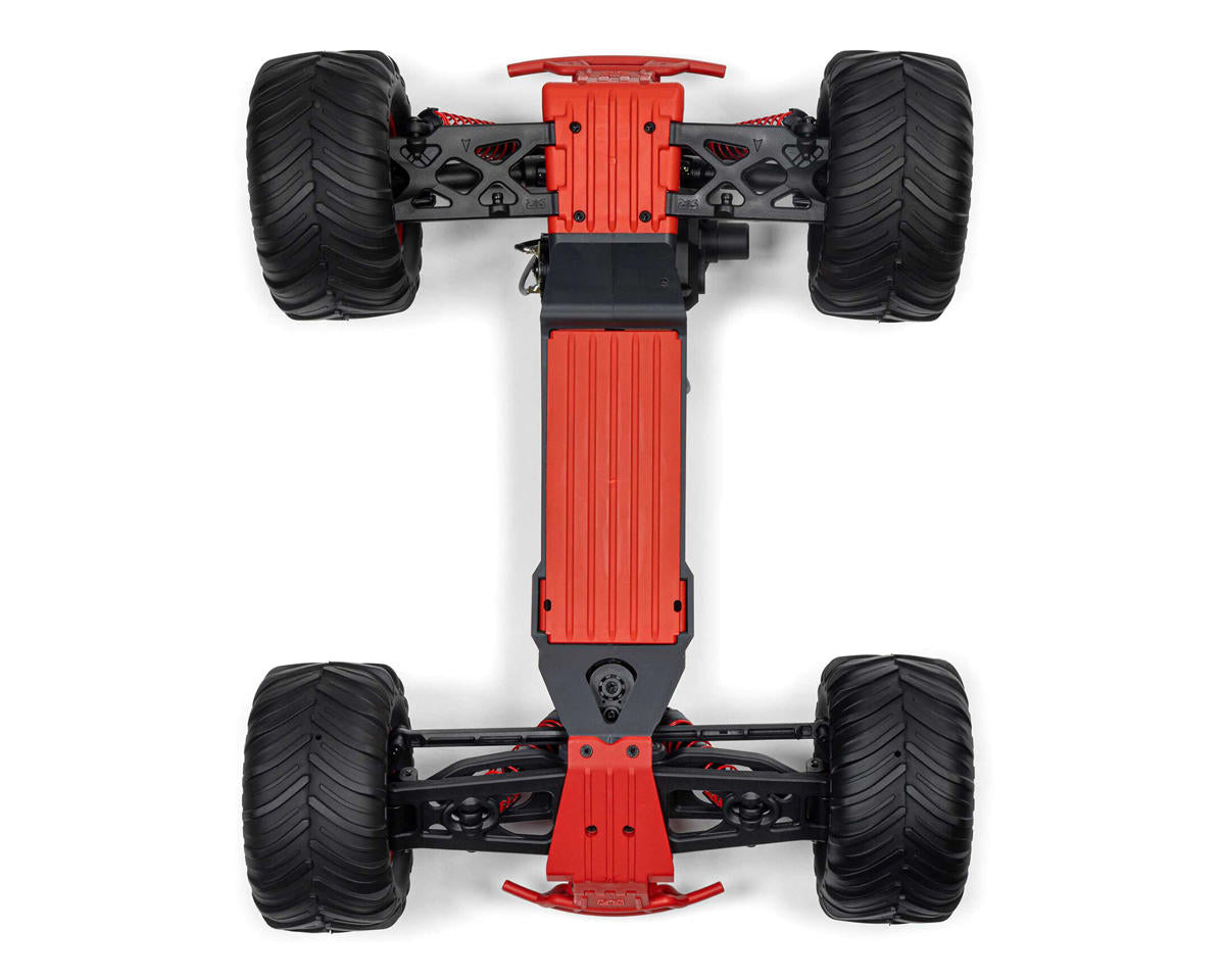 ARA3230ST2 Arrma Gorgon 4X2 MEGA 550 Brushed 1/10 Monster Truck RTR (Red) w/SLT2 2.4GHz Radio, Battery & Charger