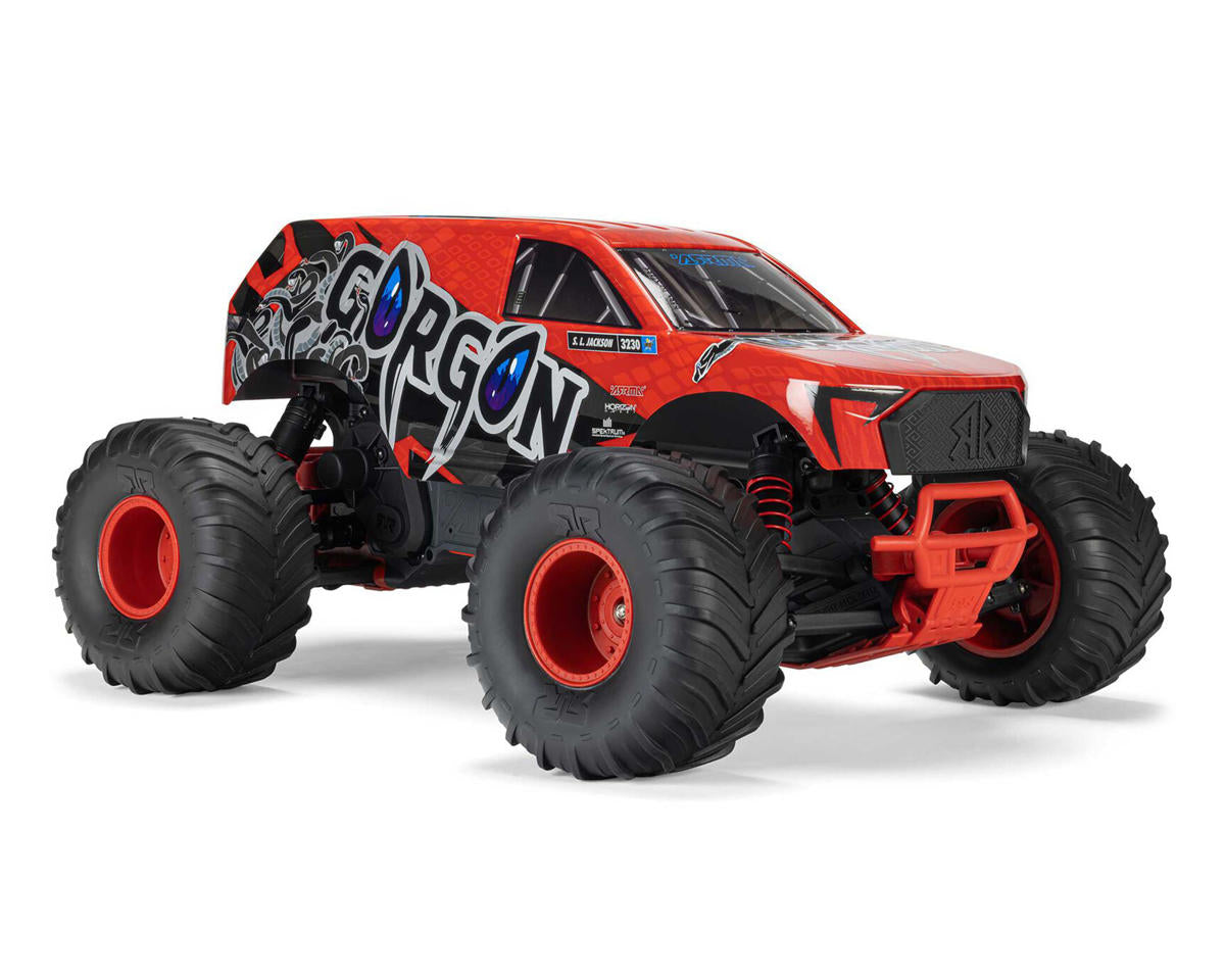 ARA3230ST2 Arrma Gorgon 4X2 MEGA 550 Brushed 1/10 Monster Truck RTR (Red) w/SLT2 2.4GHz Radio, Battery & Charger