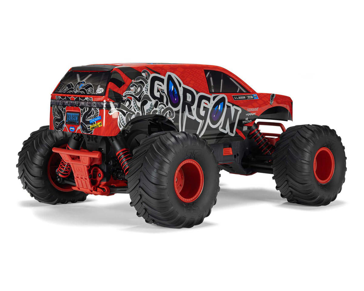 ARA3230ST2 Arrma Gorgon 4X2 MEGA 550 Brushed 1/10 Monster Truck RTR (Red) w/SLT2 2.4GHz Radio, Battery & Charger