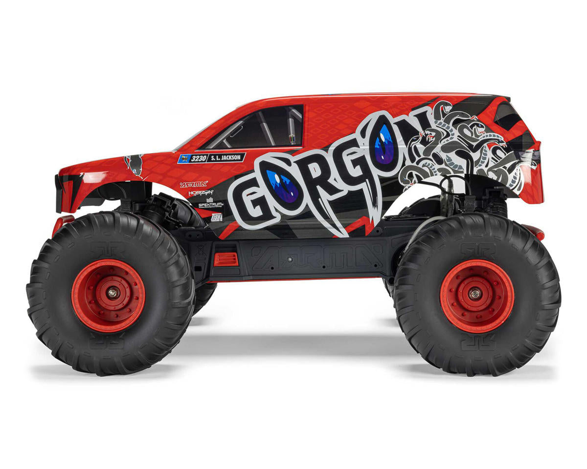 ARA3230ST2 Arrma Gorgon 4X2 MEGA 550 Brushed 1/10 Monster Truck RTR (Red) w/SLT2 2.4GHz Radio, Battery & Charger