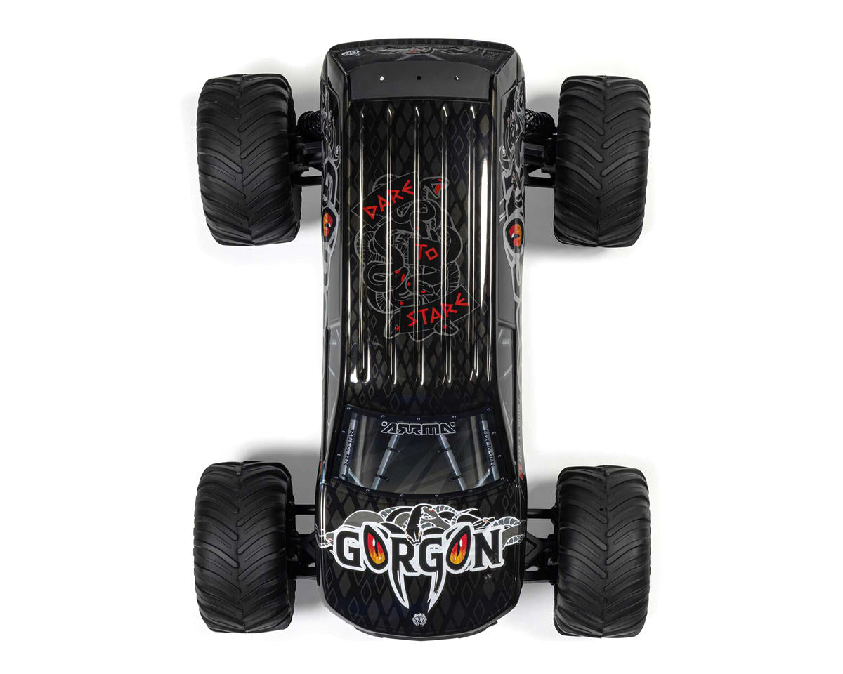 ARA3230ST3 Arrma Gorgon 4X2 MEGA 550 Brushed 1/10 Monster Truck RTR (Black) w/SLT2 2.4GHz Radio, Battery & Charger