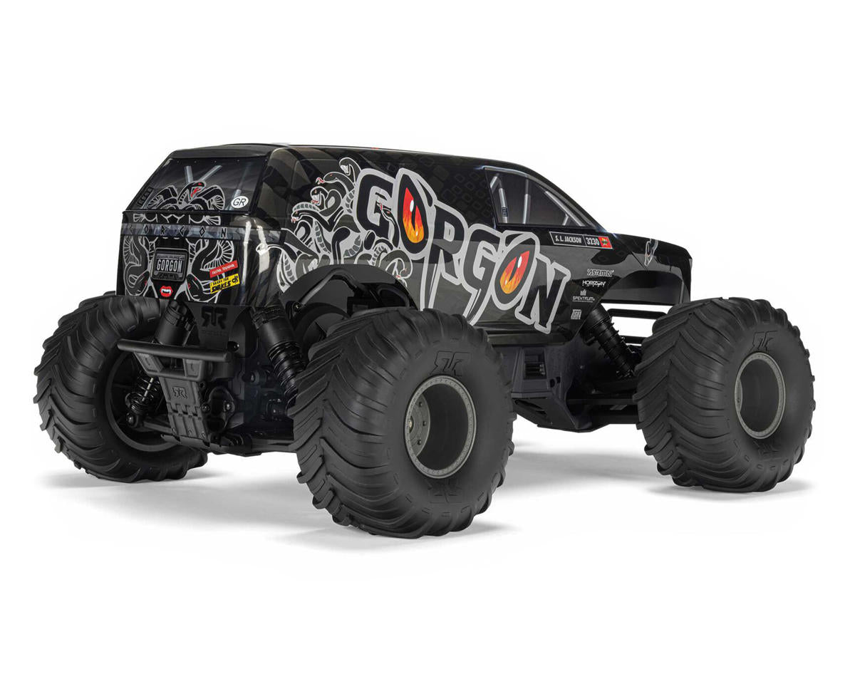 ARA3230ST3 Arrma Gorgon 4X2 MEGA 550 Brushed 1/10 Monster Truck RTR (Black) w/SLT2 2.4GHz Radio, Battery & Charger