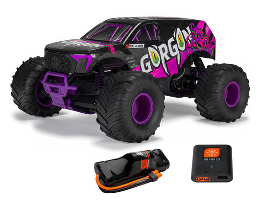 ARA3230ST4 Arrma Gorgon 4X2 MEGA 550 Brushed 1/10 Monster Truck RTR (Purple) w/SLT2 2.4GHz Radio, Battery & Charger