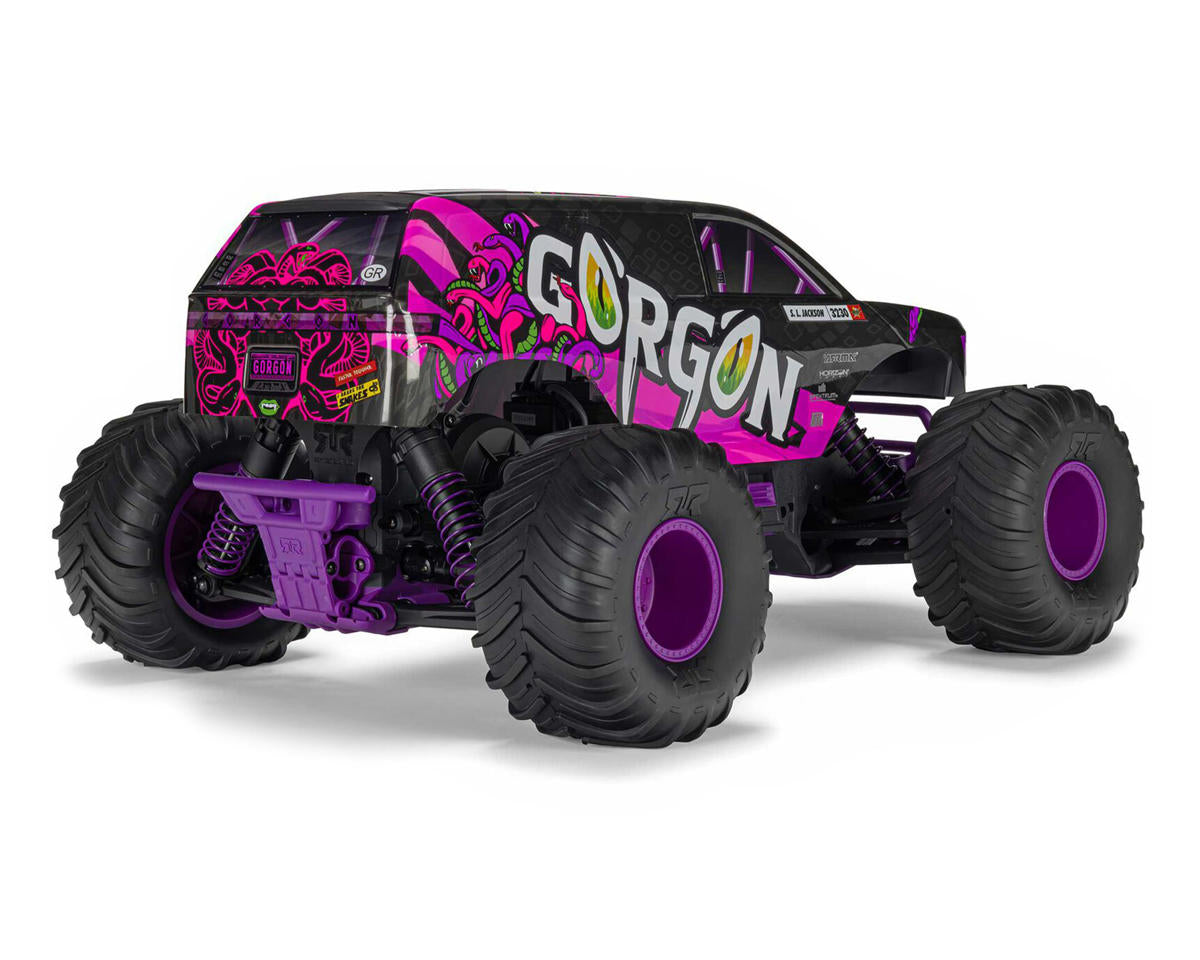 ARA3230ST4 Arrma Gorgon 4X2 MEGA 550 Brushed 1/10 Monster Truck RTR (Purple) w/SLT2 2.4GHz Radio, Battery & Charger