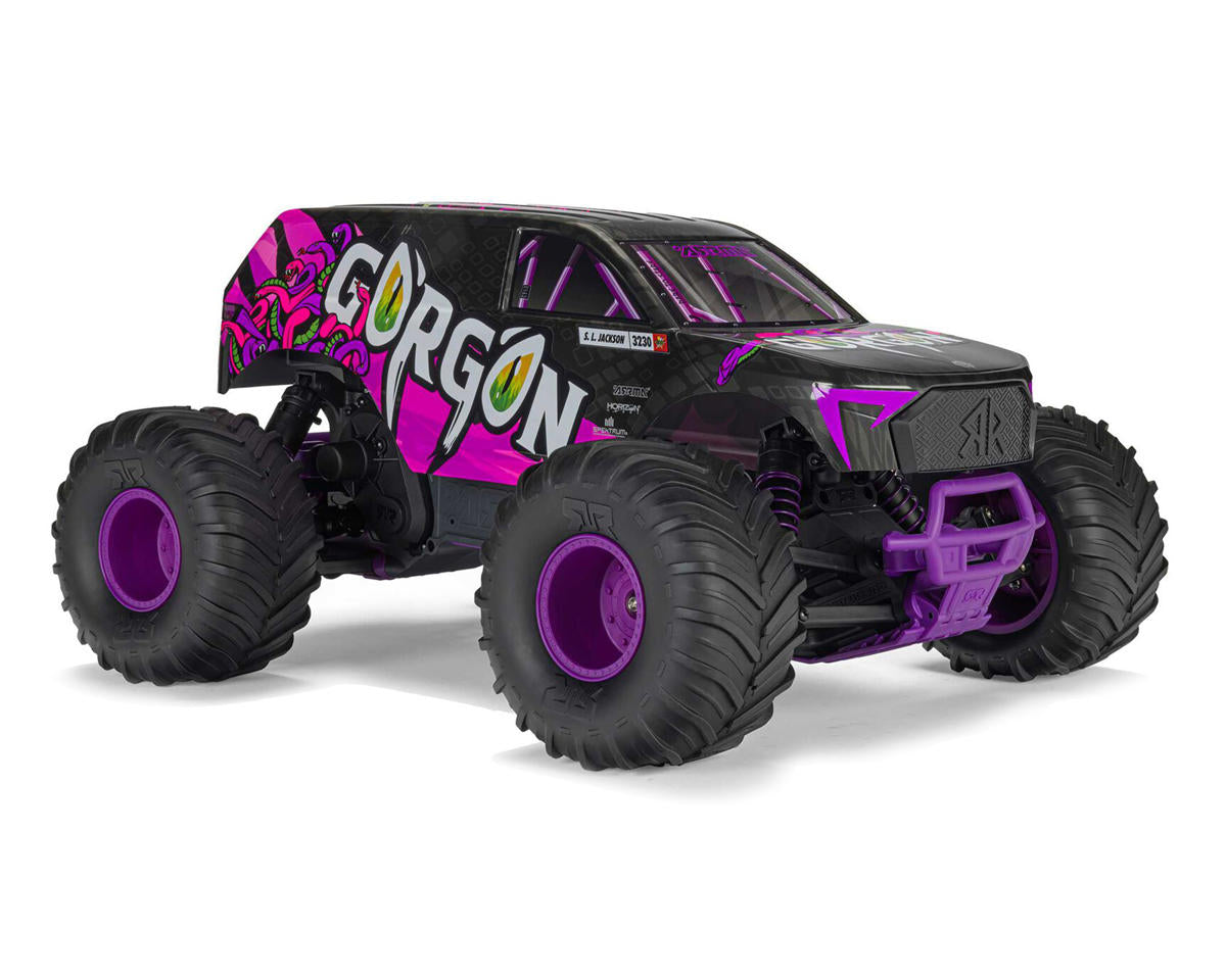 ARA3230ST4 Arrma Gorgon 4X2 MEGA 550 Brushed 1/10 Monster Truck RTR (Purple) w/SLT2 2.4GHz Radio, Battery & Charger