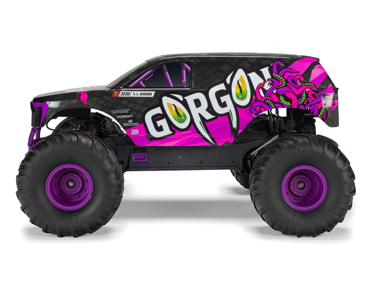 ARA3230ST4 Arrma Gorgon 4X2 MEGA 550 Brushed 1/10 Monster Truck RTR (Purple) w/SLT2 2.4GHz Radio, Battery & Charger