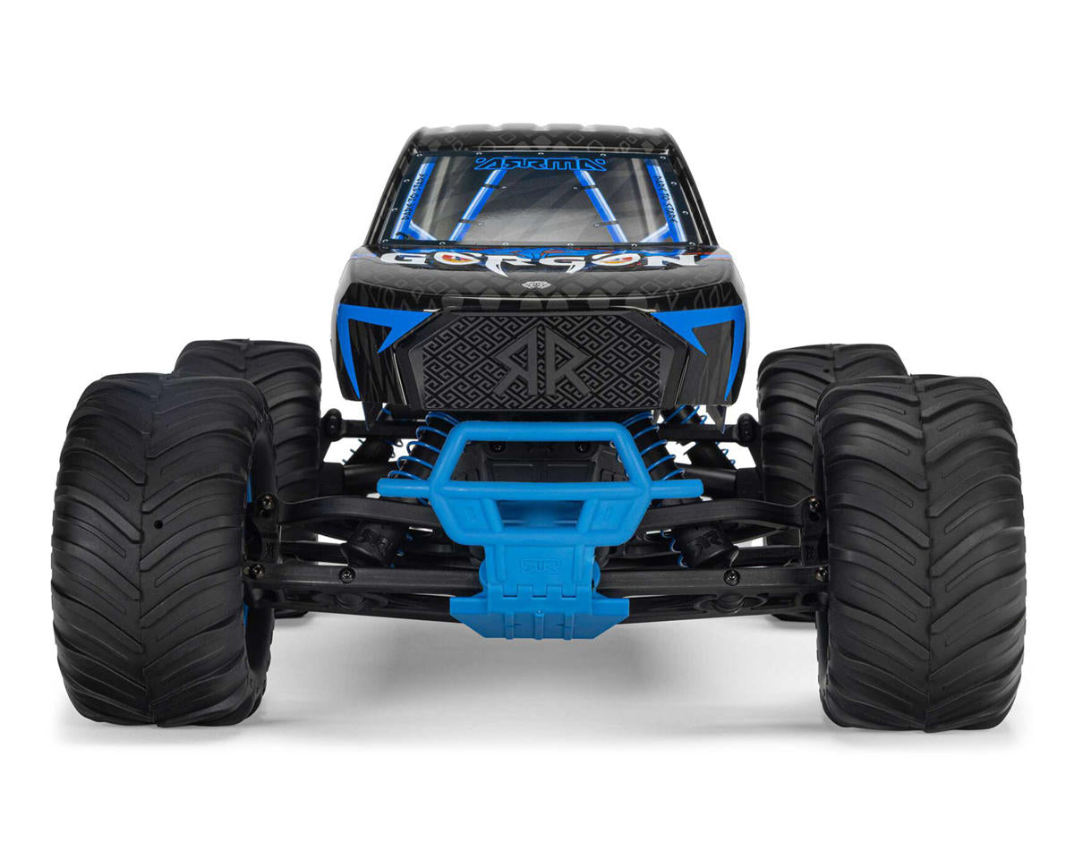 ARA3230ST5 Arrma Gorgon 4X2 MEGA 550 Brushed 1/10 Monster Truck RTR (Blue) w/SLT2 2.4GHz Radio, Battery & Charger