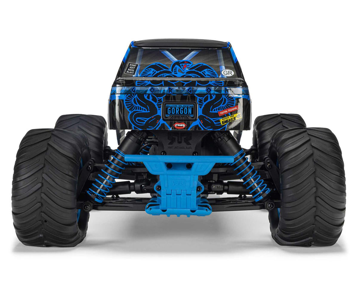 ARA3230ST5 Arrma Gorgon 4X2 MEGA 550 Brushed 1/10 Monster Truck RTR (Blue) w/SLT2 2.4GHz Radio, Battery & Charger