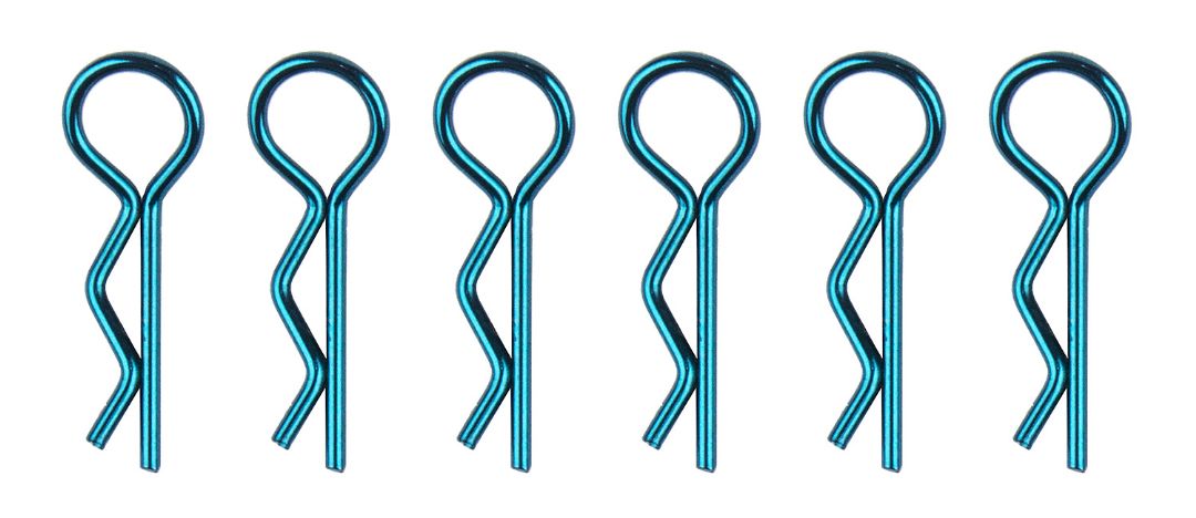 ASC1736 Team Associated Factory Team Body Clips (Metallic Blue) (6 Short)