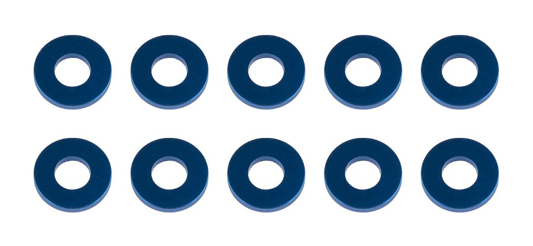 ASC31388 Team Associated Washers, 7.8x3.5x1.0mm, Blue, Aluminum