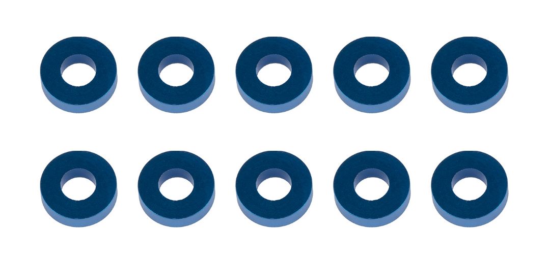 ASC31389 Team Associated Washers, 7.8x3.5x2.0mm, Blue, Aluminum