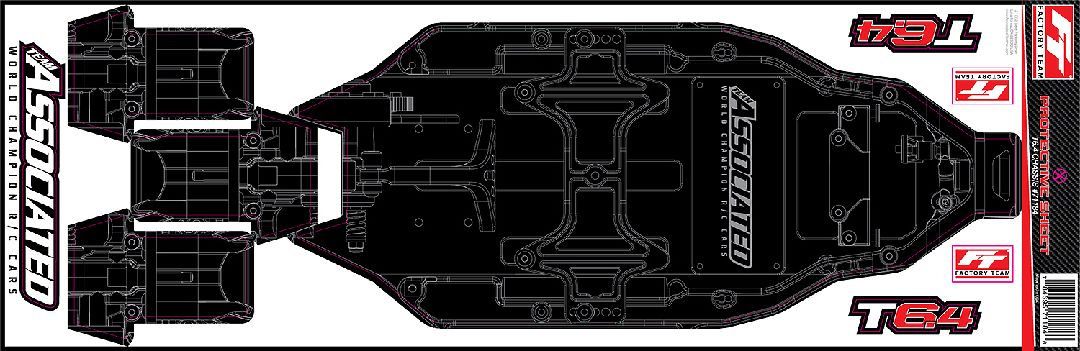 ASC71184 Team Associated RC10T6.4 FT Chassis Protective Sheet, Printed