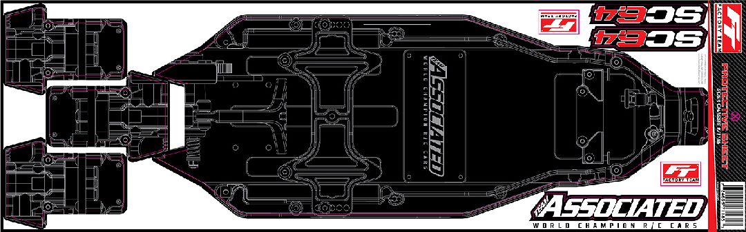 ASC71185 Team Associated RC10SC6.4 FT Chassis Protective Sheet, Printed