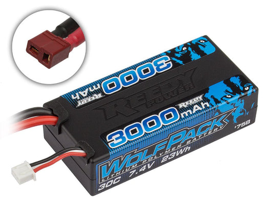 ASC758 Reedy Wolfpack 3000mAh 2S 30C 7.4V LiPo Shorty Deans Hard Case