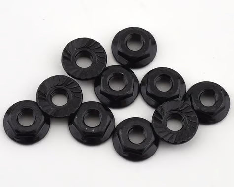 ASC91150 Team Associated 4mm Low Profile Serrated Steel Wheel Nuts (Black) (10)