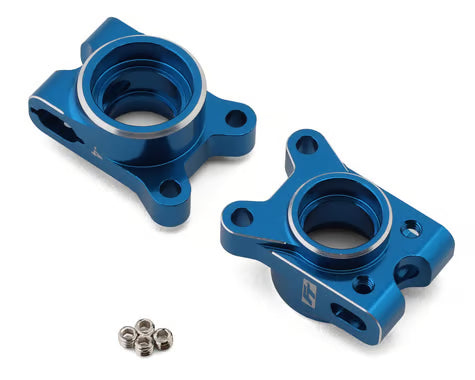 ASC92562 Team Associated RC10B7 Factory Team Aluminum Rear Hub Set (Blue) (2) (-4mm)