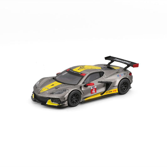 BUR18-38312 Bburago 1/43 Race 2020 Chevrolet Corvette C8R - Yellow/Grey