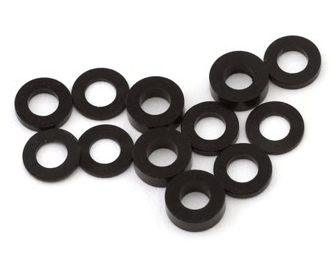 DRC-0798 DragRace Concepts 3x6mm Ball Stud Shim Set (Black) (12) (.5, 1.0, 2.0mm)