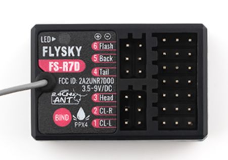 FLYFS-R7D Flysky 2.4Ghz 7 Ch. Receiver w/ ANT (2 Way, External Antenna)
