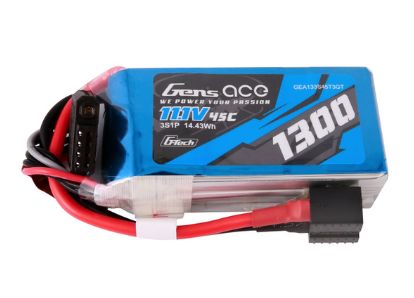 GEA133S45T3GT Gens Ace G-Tech 1300mAh 3S 11.1V 45C LiPo Universal Plug