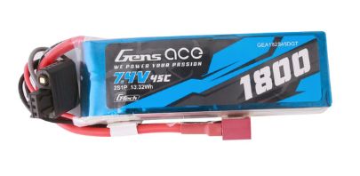 GEA182S45DGT Gens Ace G-Tech 1800mAh 2S 7.4V 45C LiPo Deans Plug