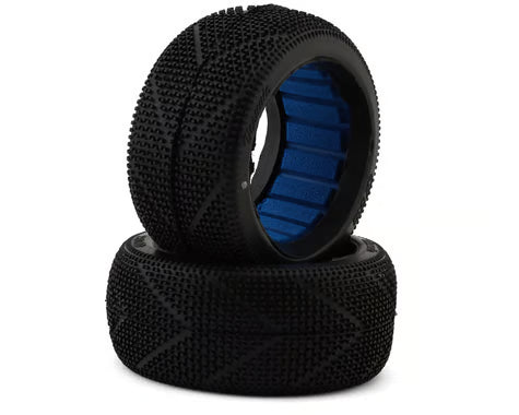001-0662 HotRace Vesuvio 1/8 Buggy Tires w/Inserts (2) (White)