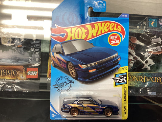 HE HotWheels HW Speed Graphics Nissan Silvia (S13) Blue