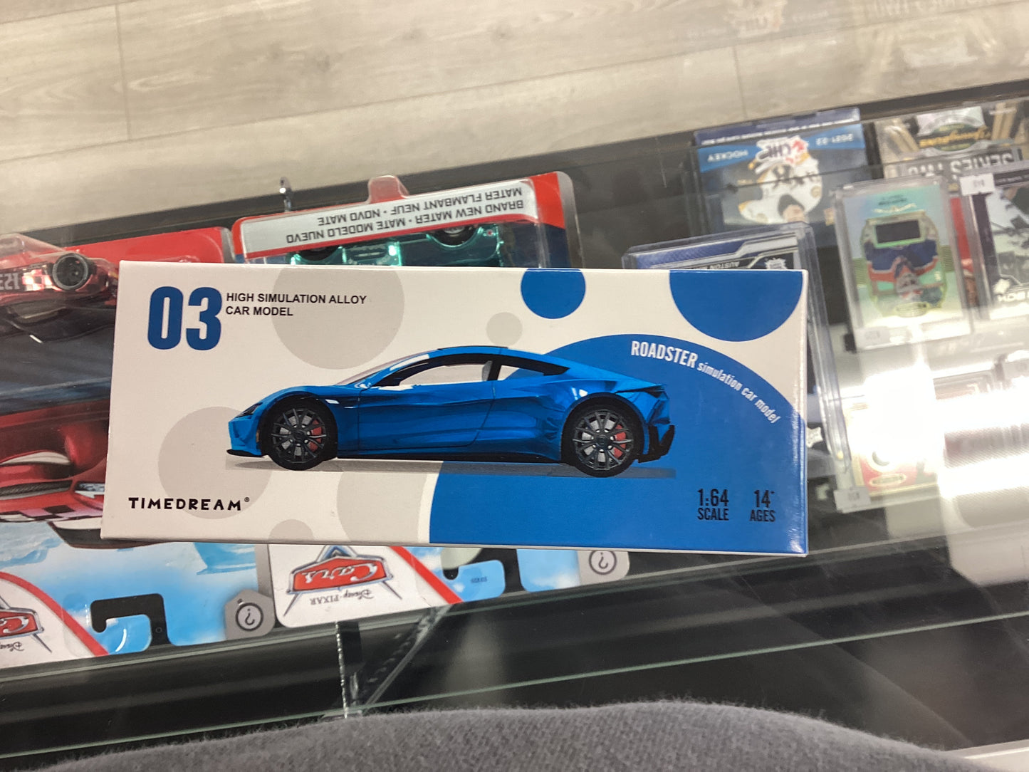 HE Time Dream High Simulation Alloy Tesla Roadster Blue