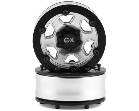 INCIRC00255 Incision KMC KM233 1.9" Plastic Beadlock Wheels (Silver) (2)