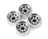 INJYQW-1004SR Injora 1.0" Deep Dish Stamped Steel Micro Rock Crawler Beadlock Wheels (15g ea) (Silver) (4)