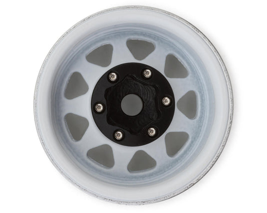 INJYQW-1004WH Injora 1.0" Deep Dish Stamped Steel Micro Rock Crawler Beadlock Wheels (15g ea) (White) (4)