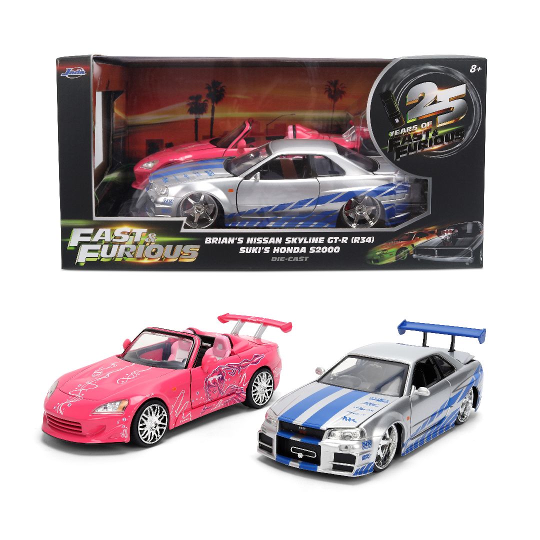 JAD37543 Jada 1/24 "Fast & Furious 25th" Brian & Suki Twin Pack