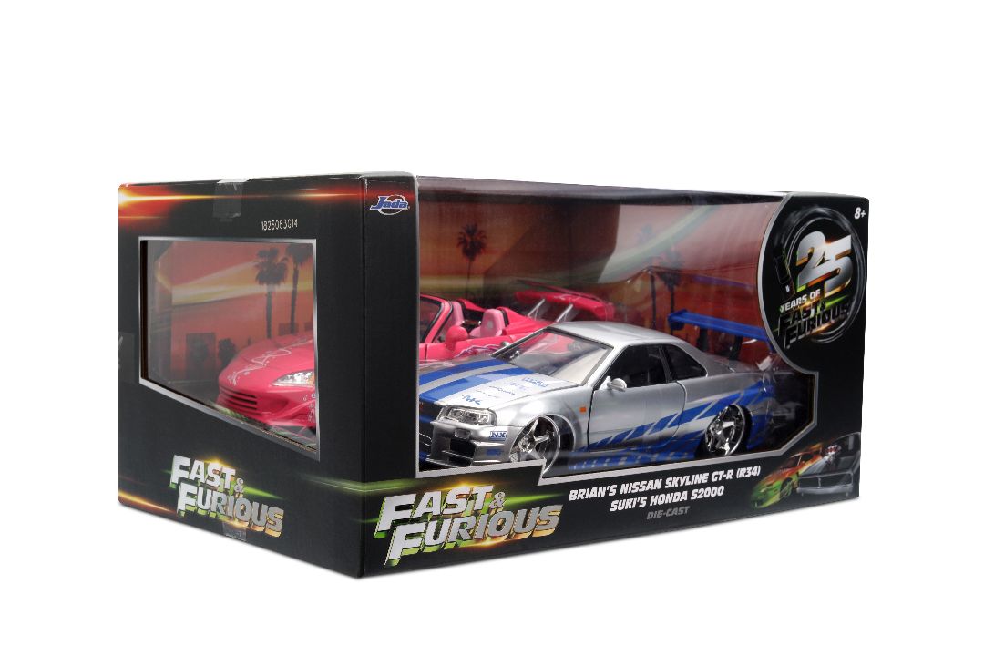JAD37543 Jada 1/24 "Fast & Furious 25th" Brian & Suki Twin Pack