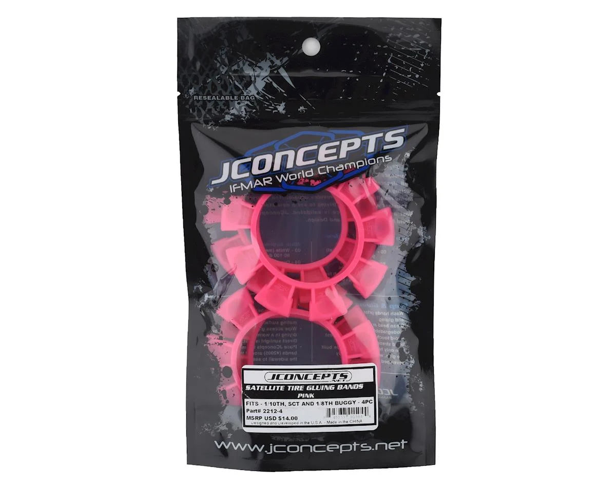 JConcepts "Satellite" Tire Glue Bands (Pink) JCO2212-4