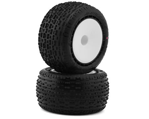 JCO3162-101091 JConcepts Swaggers 2.2" Pre-Mounted Stadium Truck Tires (White) (2) (Pink) w/12mm Hex