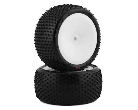 JCO3167-101021 JConcepts Nessi 2.2" Pre-Mounted Rear Buggy Carpet Tires (White) (2) (Pink) w/12mm Hex