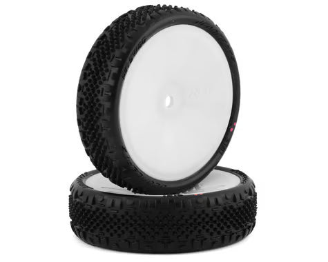 JCO3181-101011 JConcepts Pin Swag Slim 2.2" Pre-Mounted 2WD Front Buggy Carpet Tires (White) (2) w/12mm Hex (Pink)