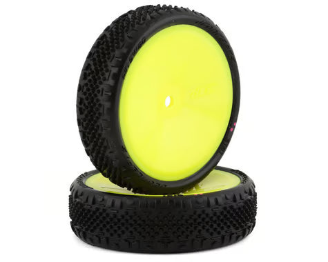 JCO3181-201011 JConcepts Pin Swag Slim 2.2" Pre-Mounted 2WD Front Buggy Carpet Tires (Yellow) (2) w/12mm Hex (Pink)