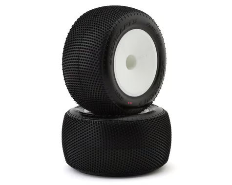 JCO3191-101091 JConcepts Fuzz Bite 2.2" Pre-Mounted Stadium Truck Tires (White) (2) (Pink) w/12mm Hex