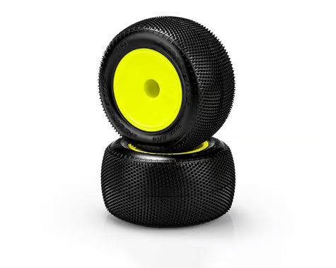 3191-201091 JConcepts Fuzz Bite 2.2" Pre-Mounted Stadium Truck Tires (Yellow) (2) (Pink) w/12mm Hex
