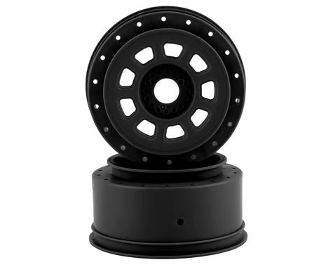 JCO3421B JConcepts 9-Shot Short Course Dirt Oval Wheels (2) (Black) w/17mm Hex