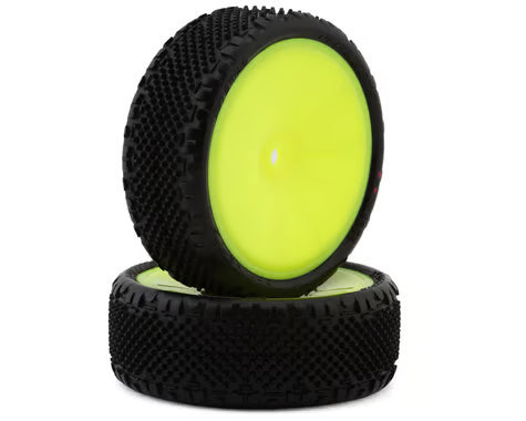 JCO4062-201011 JConcepts Pin Swag LP Wide 2.2" Pre-Mounted 2WD Front Buggy Carpet Tires (Pink) (Yellow) (2) w/12mm Hex