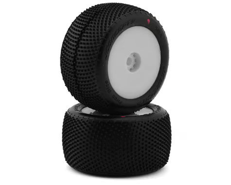 JCO4084-1221 JConcepts Mini-T Fuzz Bite Pre-Mounted Rear Tires (White) (2) (Pink)