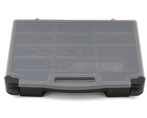 JCO5128-28 JConcepts Parts Storage Box (Black/Smoke Grey) (14.5x11x2.37")