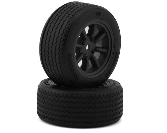 FATH706BKM Kyosho Fazer FZ02 Pre-Mounted Vintage TC Tire w/8-Spoke Racing Wheel (Black) (2) w/12mm Hex