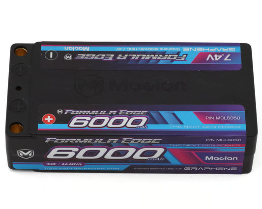 MCL6058 Maclan Formula Edge 2S 160C Shorty LiPo Battery (7.4V/6000mAh) w/5mm Bullets
