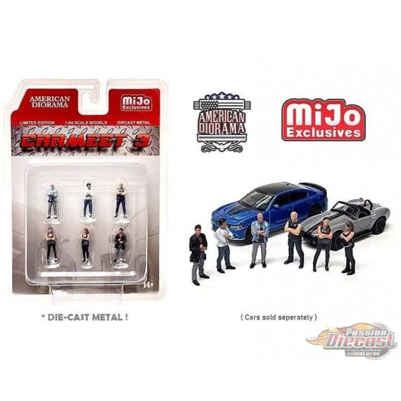 MiJo Exclusives Car Meet 3 American Diorama Limited Edition 1/64 Scale Models Diecast Metal